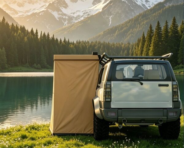 Portable car side privacy tent