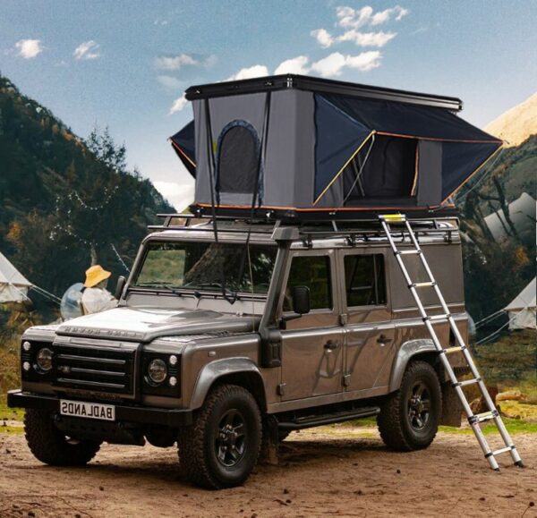 Hard shell rooftop tent for SUV