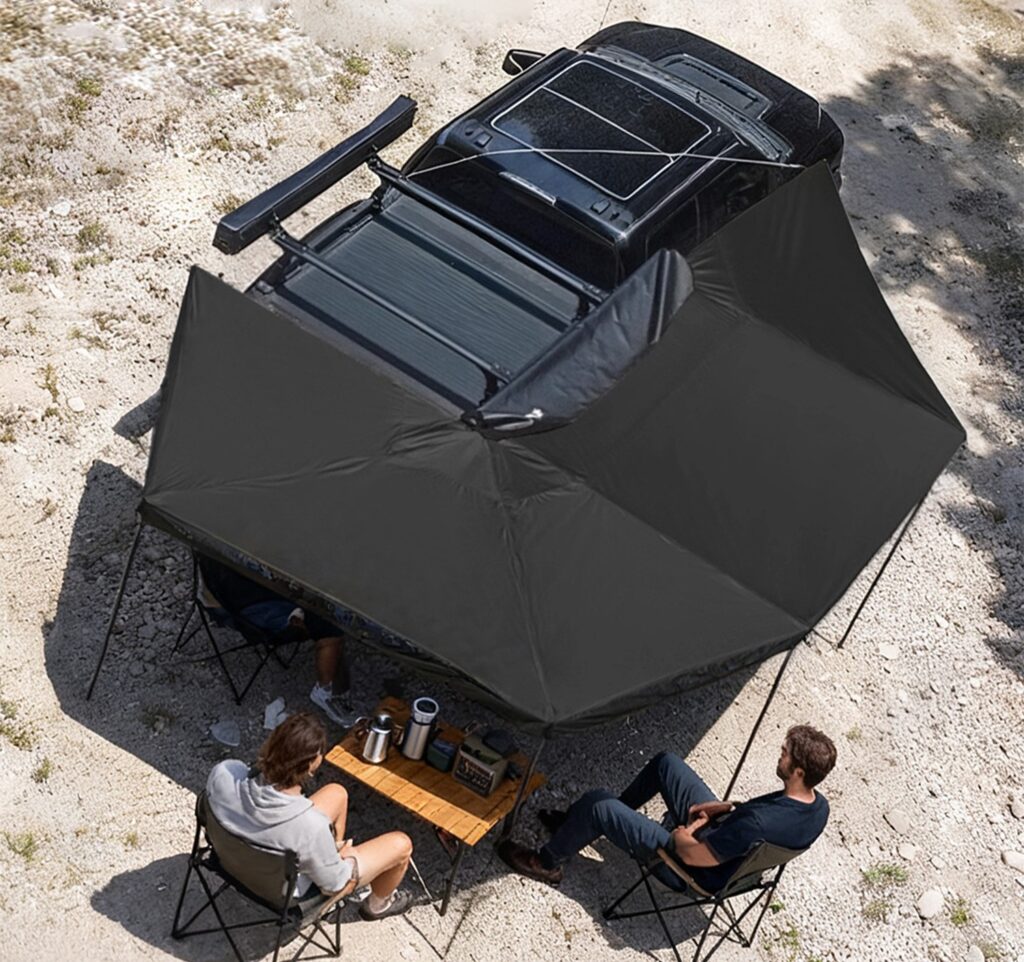 quick deployment 270 degree vehicle awning