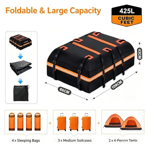 Rainproof car top carrier bag
