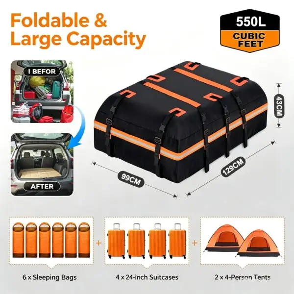 Rainproof car top carrier bag