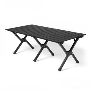 Premium Folding Carbon Steel Camping Egg Roll Table