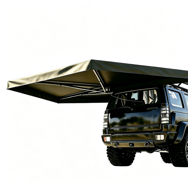 Dual-pole 270 awning