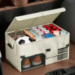 Car trunk storage box with handles