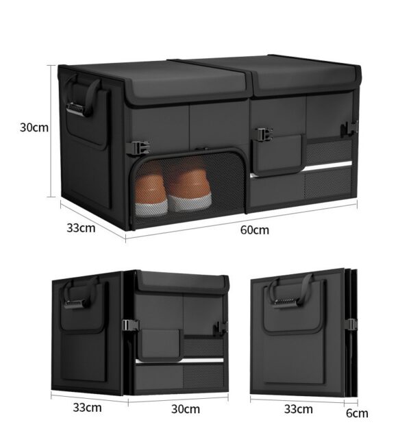 Car trunk storage box with handles