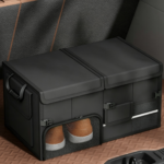Car trunk storage box with handles