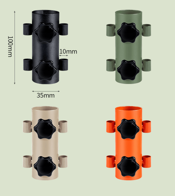 Adjustable Awning Pole Base with Ground Stakes
