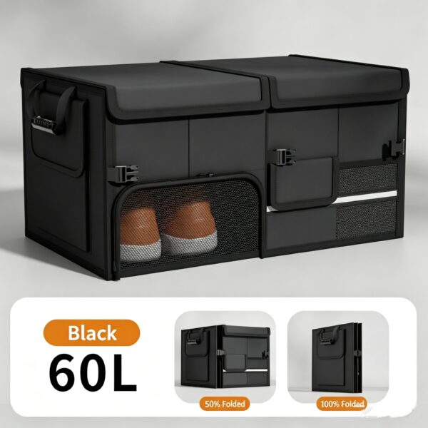 Car trunk storage box with handles
