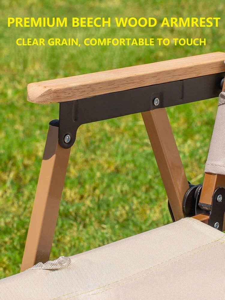 Portable beech wood armrest camp chair supplier