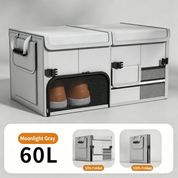 Car trunk storage box with handles