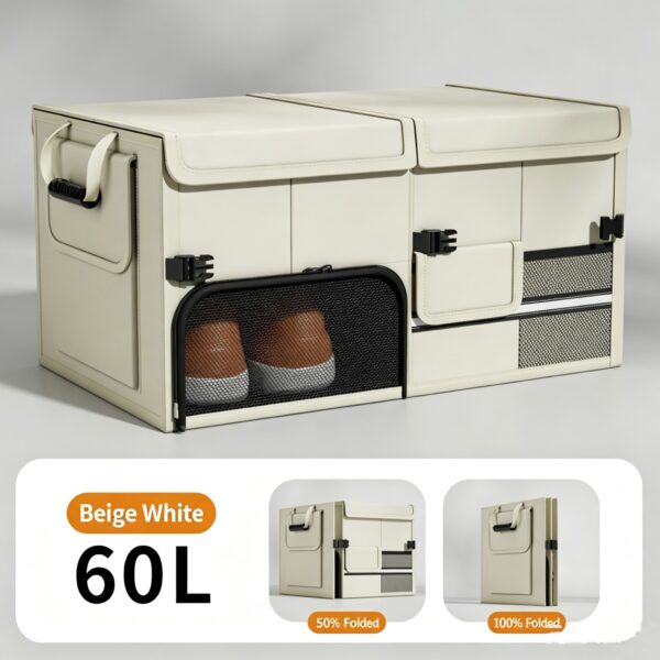 Car trunk storage box with handles