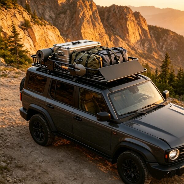 Roof rack cargo basket