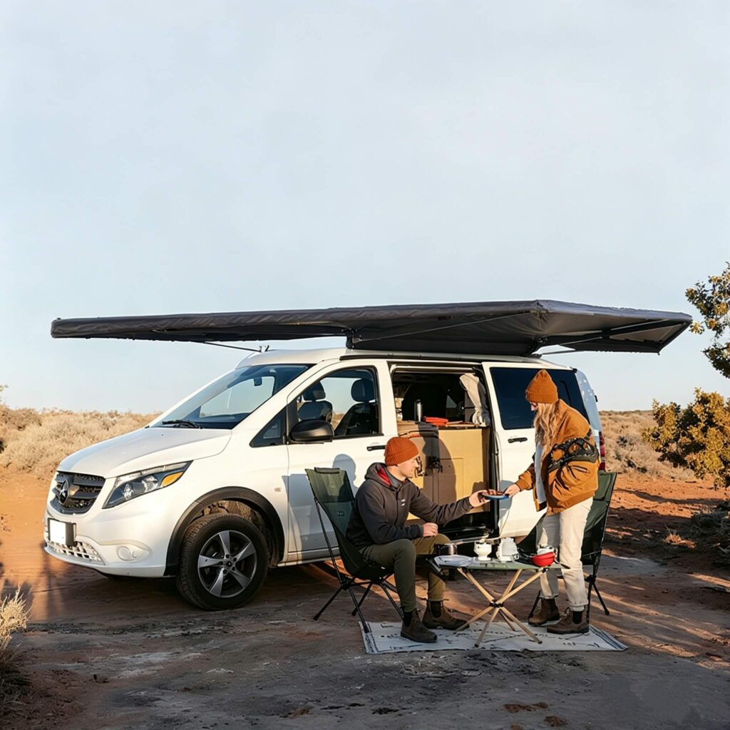 Vehicle side awning
